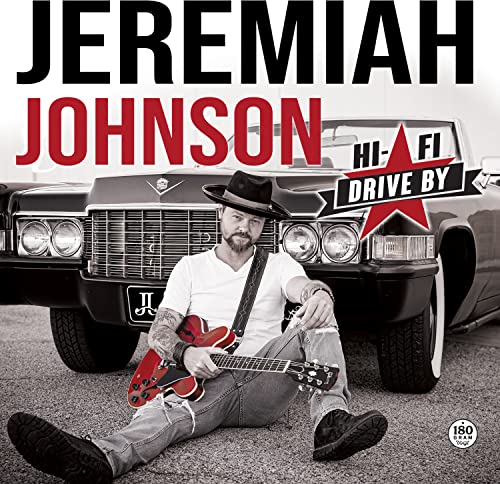 Jeremiah Johnson album cover featuring musician with guitar and classic car.