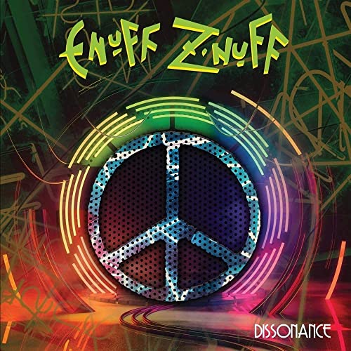 Enuff Znuff album cover, “Dissonance,” featuring a colorful peace sign.