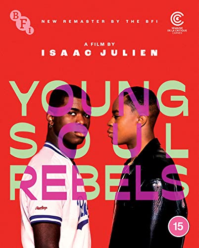 Blu-ray cover for “Young Soul Rebels” featuring two young Black men.