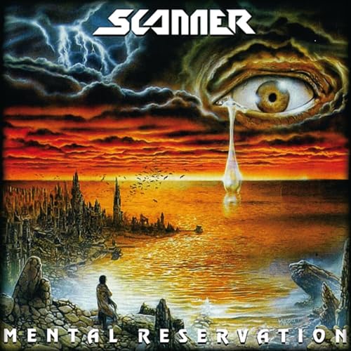 Album cover: stormy sky, eye with tear, desolate cityscape below.