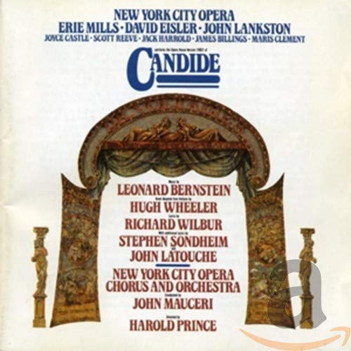 CD cover for Bernstein’s “Candide” opera, featuring an ornate archway.