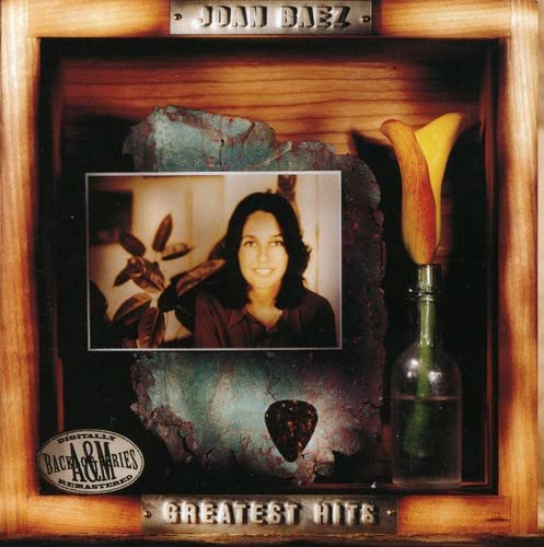 CD cover featuring a portrait of Joan Baez, a flower in a bottle, and text.