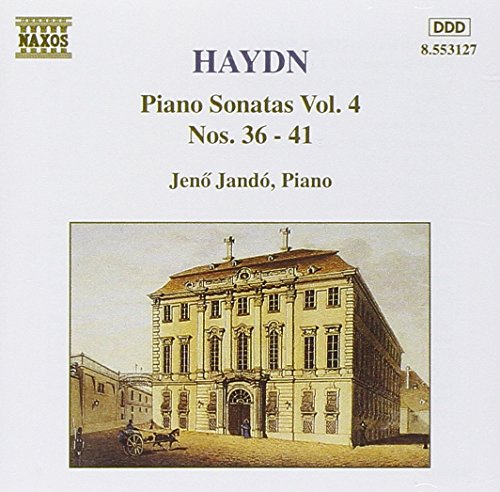 CD cover for Haydn piano sonatas performed by Jenő Jandó, featuring a building.