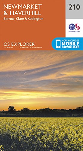 Newmarket & Haverhill Map | Barrow, Clare & Kedington | Ordnance Survey | OS Explorer Map 210 | England | Walks | Hiking | Maps | Adventure