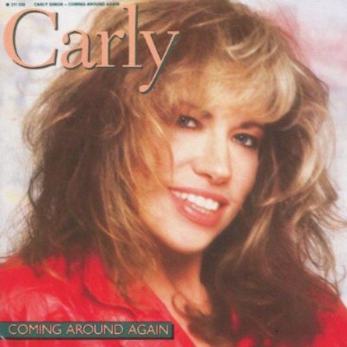 Carly Simon album cover, "Coming Around Again," featuring a portrait of the singer.