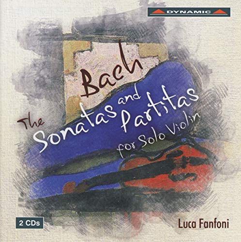 CD cover for Bach's violin sonatas performed by Luca Fanfoni.