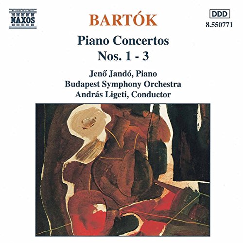 CD cover for Bartók’s Piano Concertos with abstract reddish-brown artwork.