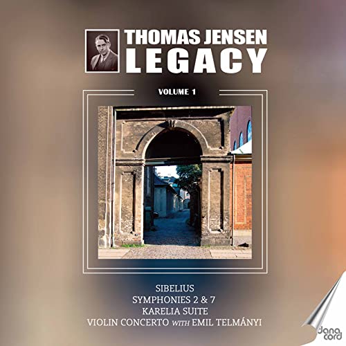 CD cover: arched doorway scene, portrait, and text “Thomas Jensen Legacy, Vol. 1”.