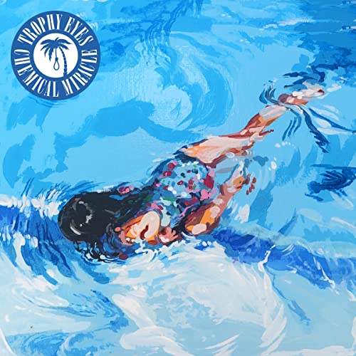 Album cover for Trophy Eyes’ “Chemical Miracle” featuring a swimmer in blue water.