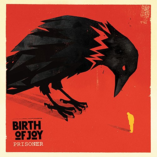 Red album cover featuring a black raven and small yellow figure.