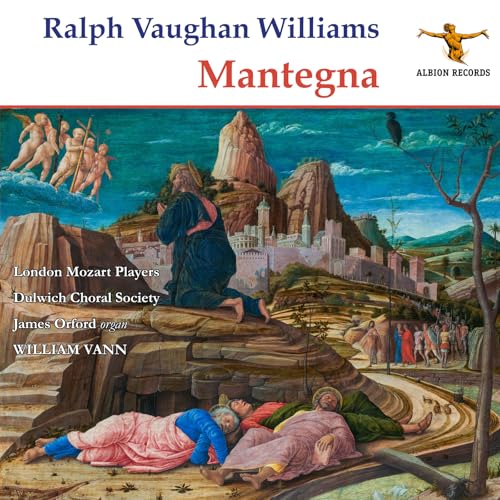 CD cover: painting of a kneeling figure with angels and mountains.
