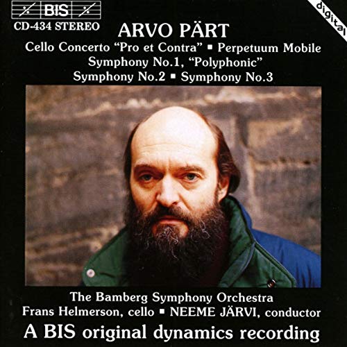 CD cover featuring composer Arvo Pärt’s portrait and symphony details.