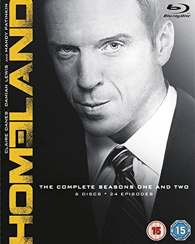 Homeland Seasons 1-2 Blu-ray cover featuring Damian Lewis in a suit.