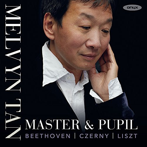 CD cover featuring pianist Melvyn Tan in a portrait, with text details.