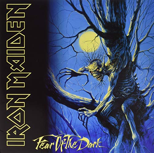 Iron Maiden album cover: a monstrous figure emerges from a gnarled tree.