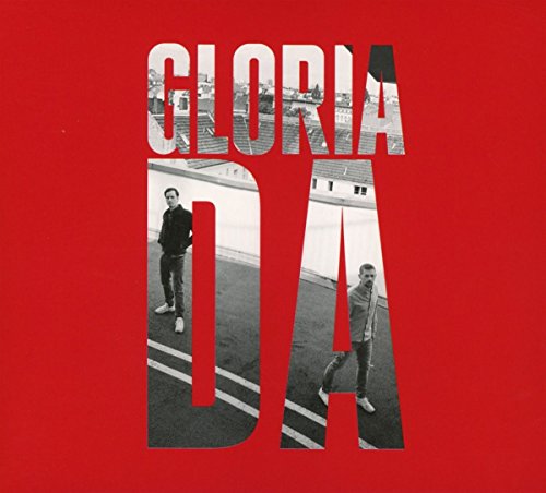 Red album cover with large white letters "DA" and figures in background.