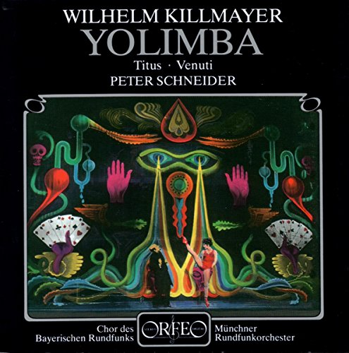CD cover: surreal, colorful illustration of a performer and abstract shapes.