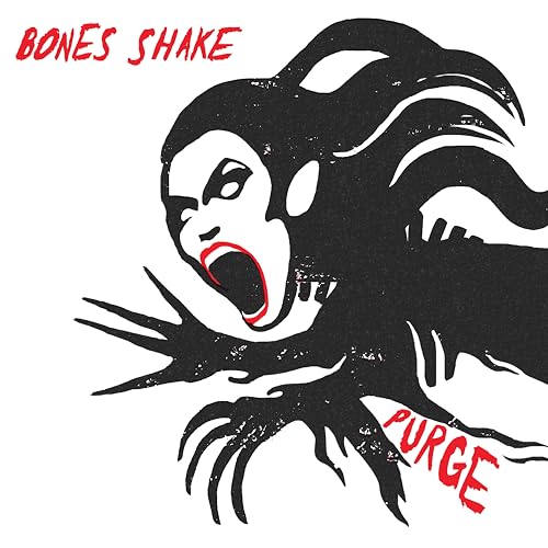 Black and white illustration of a screaming face with claw-like hands.