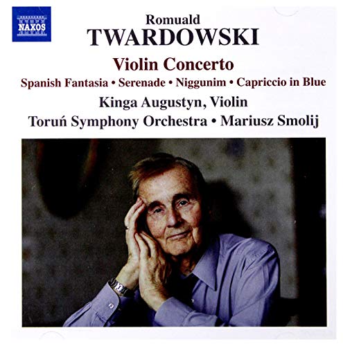 CD cover featuring composer Romuald Twardowski and violinist Kinga Augustyn.