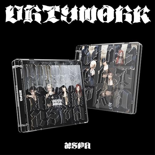 Aespa "Dirty Work" CD case with cracked glass effect and group portrait.