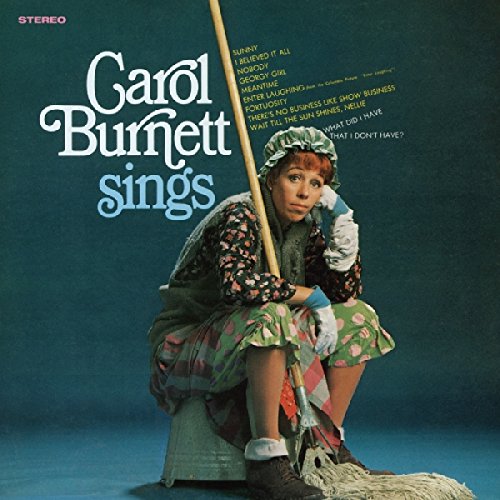 Carol Burnett album cover featuring her in character with a mop.