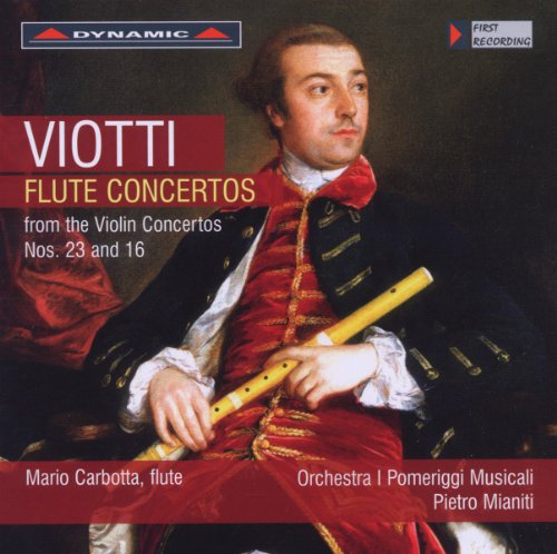 CD cover featuring a portrait of Giovanni Viotti with a flute.