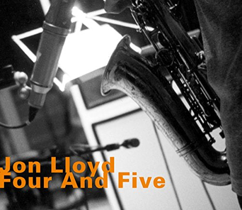 Black and white CD cover featuring a saxophone and microphone.