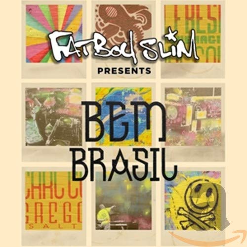 CD cover for Fatboy Slim’s “Bem Brasil” with colorful, Polaroid-style images.