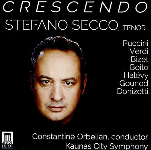 CD cover featuring portrait of tenor Stefano Secco and composer names.