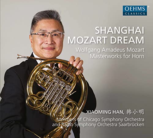CD cover featuring a man with a French horn, titled "Shanghai Mozart Dream".