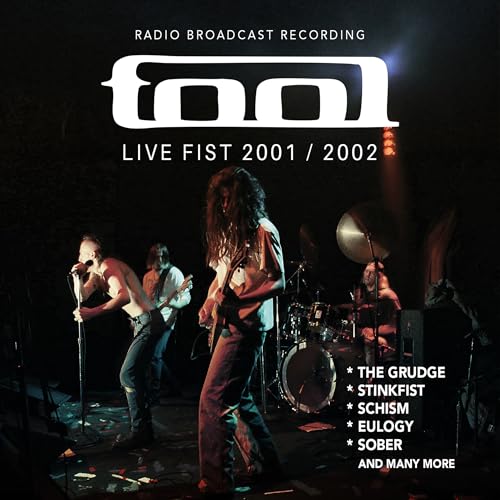 Tool's "Live Fist 2001/2002" CD cover featuring the band performing live.