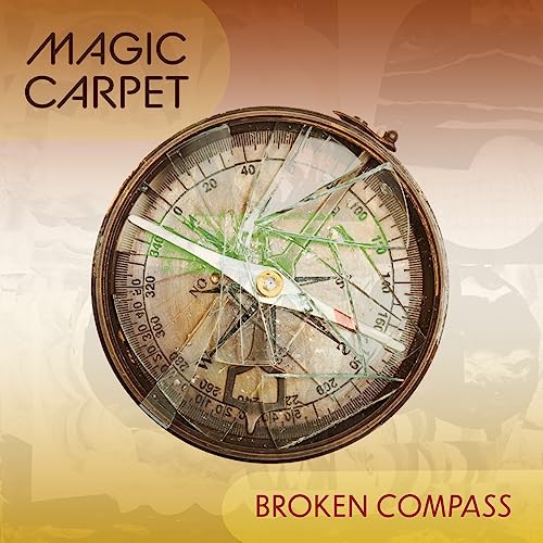 Vinyl record cover: broken compass with cracked glass on a yellow background.