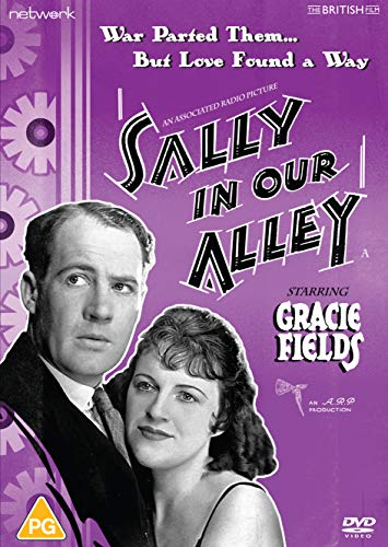 Black and white film poster for "Sally In Our Alley" DVD, featuring two actors.