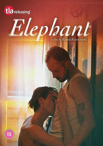 DVD cover for "Elephant" featuring a man and woman in embrace.
