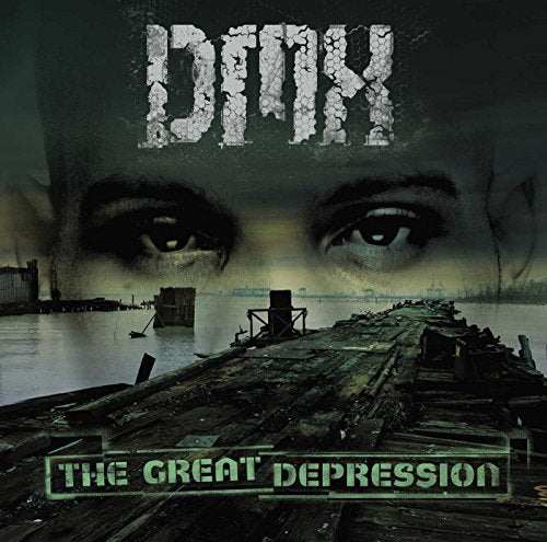 Album cover featuring DMX's eyes over a dark, dilapidated wooden pier at water's edge.