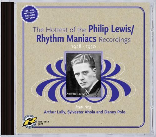 CD cover for "Rhythm Maniacs" featuring a portrait of Philip Lewis.