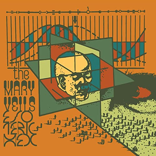 Album cover for "Esoteric Hex" by Mary Veils, featuring a portrait in geometric shapes.