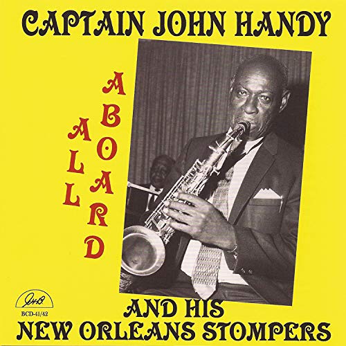 CD cover featuring Captain John Handy playing a saxophone, yellow background.