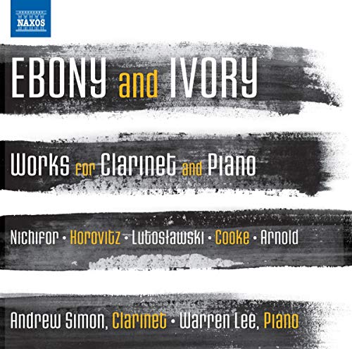 CD cover for "Ebony and Ivory," works for clarinet and piano.