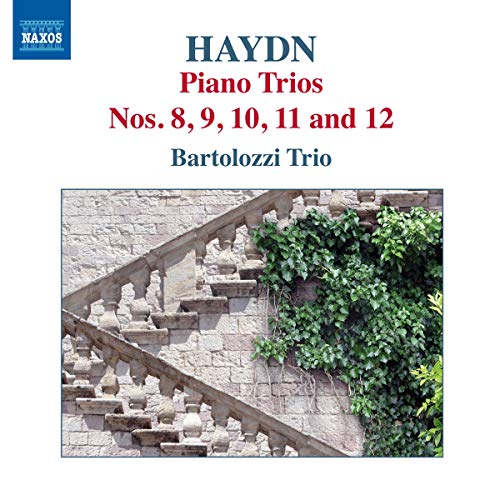 CD cover for Haydn piano trios featuring a stone staircase with ivy.