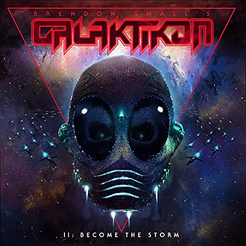 Galaktikon II album cover: alien head with spaceships in a nebula.