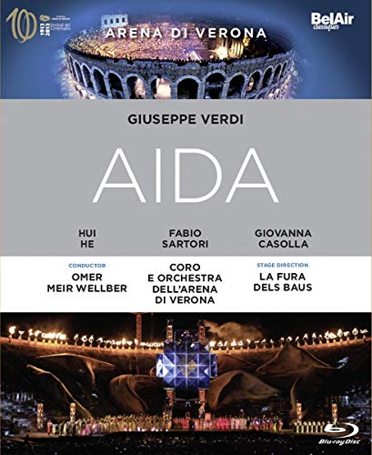 Blu-ray cover for Verdi’s “Aida” at Arena di Verona, 2013.