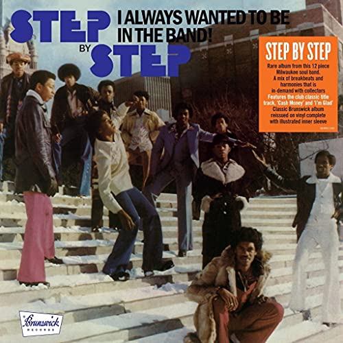 1970s album cover featuring a group of men on outdoor stairs.