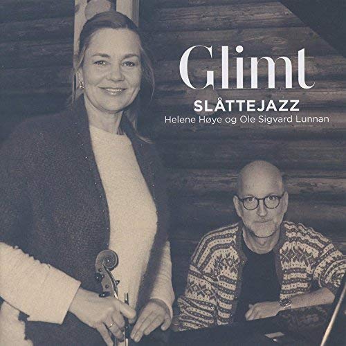 CD cover featuring two people, a woman with a fiddle, and text “Glimt”.