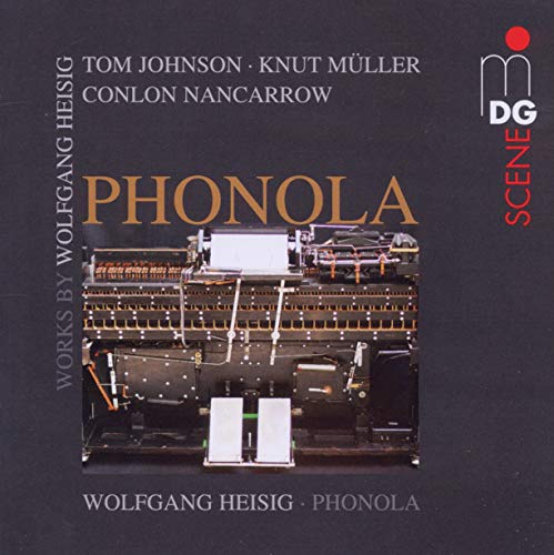 CD cover for "Phonola" by Wolfgang Heisig, featuring vintage machinery.