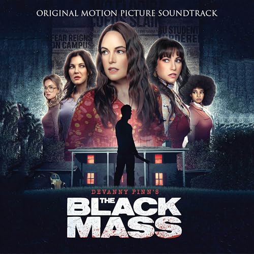 Soundtrack album cover for horror film “The Black Mass” featuring cast.