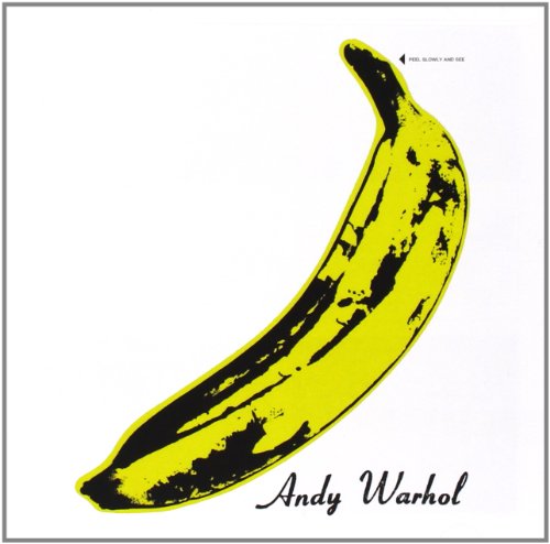 Yellow banana silkscreen print on white background, signed "Andy Warhol".