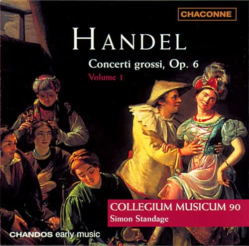CD cover: Baroque figures with "Handel: Concerti grossi, Op. 6" text.