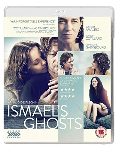 Blu-ray cover for "Ismael's Ghosts" featuring portraits of actors Marion Cotillard and Mathieu Amalric.