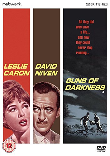 Guns of Darkness" DVD cover featuring portraits and a fleeing group.